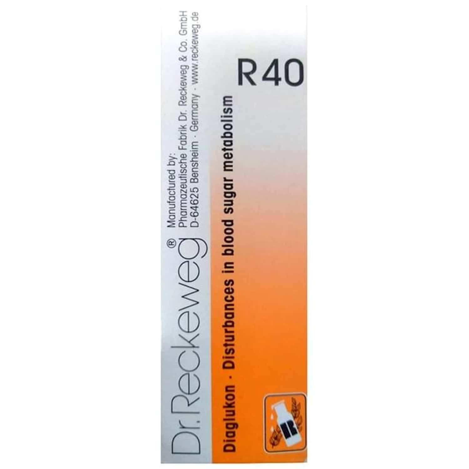 Dr. Reckeweg R40 Diabetes Drops Homeopathic Medicine 22 Ml