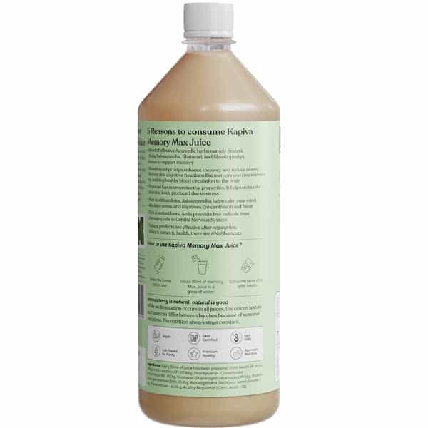 Kapiva Memory Max Juice | For Enhanced Memory & Focus | With 5 Potent Ayurvedic Herbs