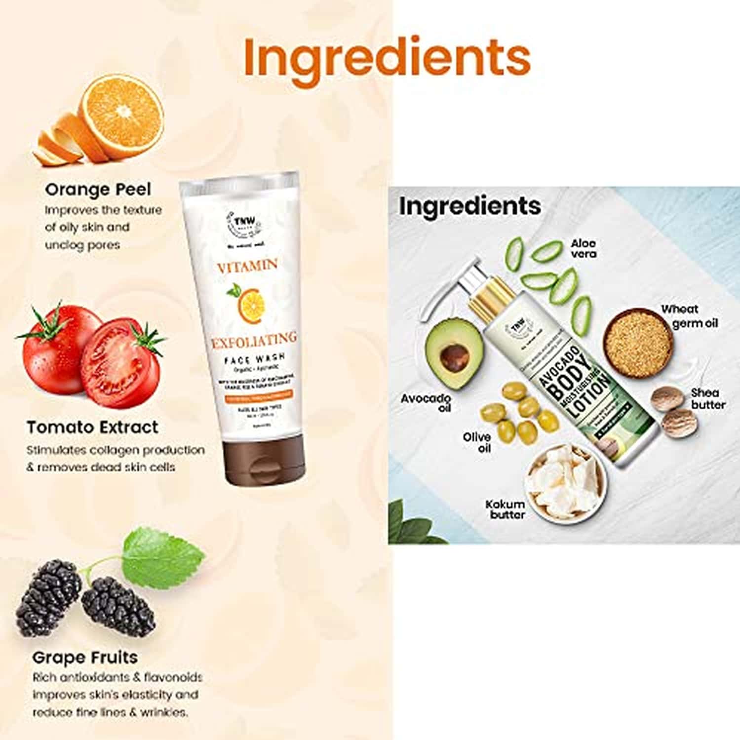 Buy TNWTHE NATURAL WASH VITAMIN C FACE WASH AND MOISTURIZING LOTION