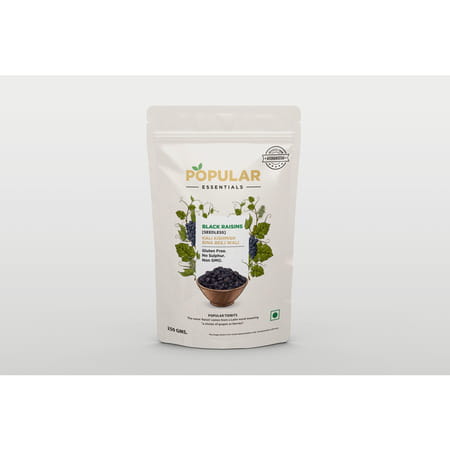 Popular Essentials Afghani Black Raisins Seedless | 250 Gm