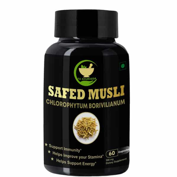 Fij Ayurveda Safed Musli Extract Capsule (Chlorophytum Borivilianum) - 60 Capsule