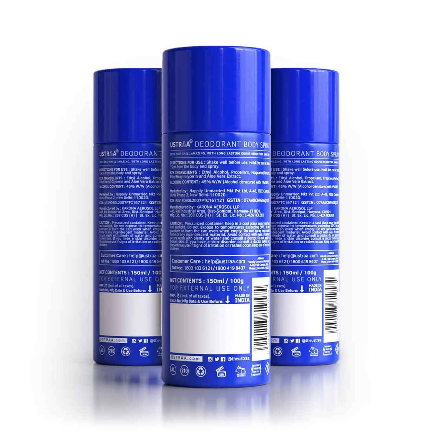 Buy BLUE DEODORANT BODY SPRAY, 150 ML SET OF 3 Online & Get Upto 60 OFF at PharmEasy