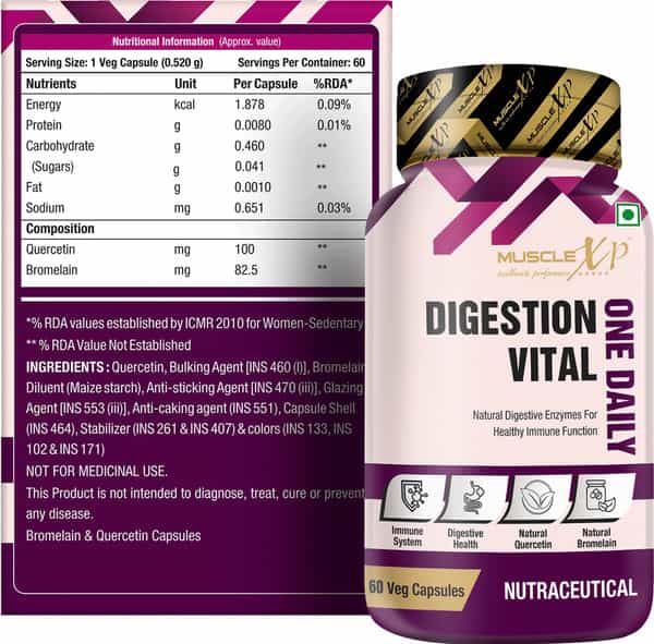 Musclexp Digestion Vital One Daily 60 Veg Capsules (Pack Of 2)