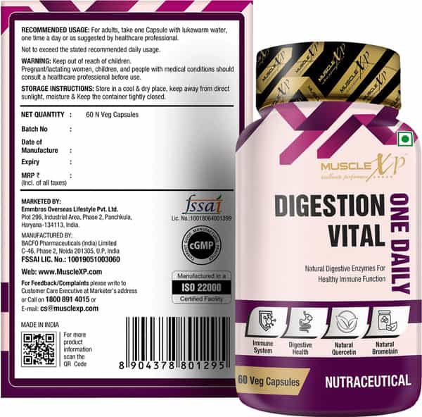 Musclexp Digestion Vital One Daily 60 Veg Capsules (Pack Of 2)