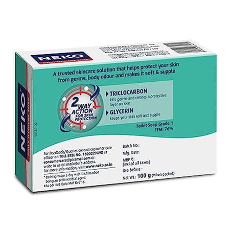 Neko Daily Hygiene Soap | 24 Hours Germ Protection | 100g | Pack Of 4