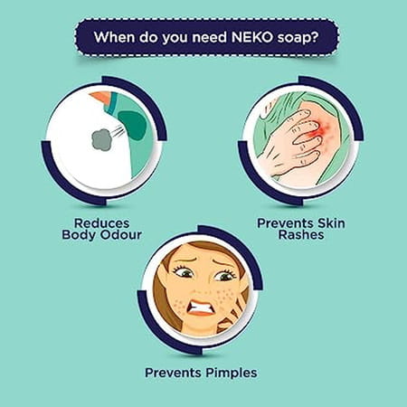 Neko Daily Hygiene Soap | 24 Hours Germ Protection | 100g | Pack Of 4