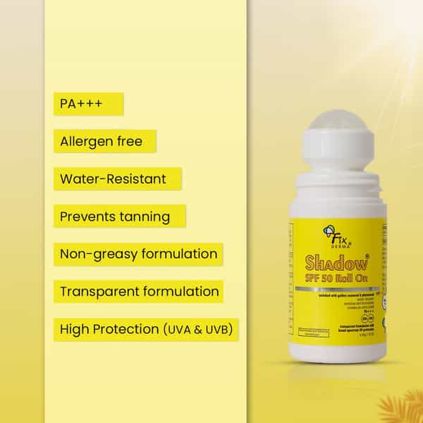 Fixderma Shadow Spf 50 Roll On | Sunscreen Spf 50 For Face - 30Gm