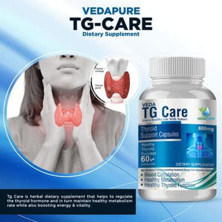 Vedapure Natural Tg Care Thyroid Support Supplement For Men & Women 60 Capsules (Pack Of 1)