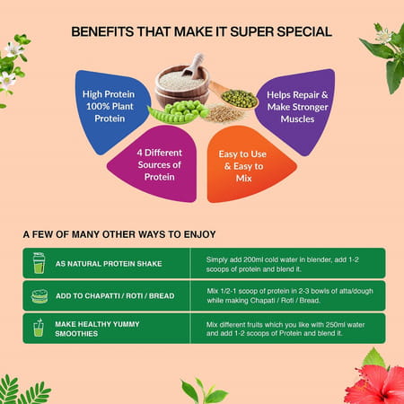 Vegan Greens Everyday All Natural Plant Protein. Clean Protein For Everyday Fitness 500g, Unflavored