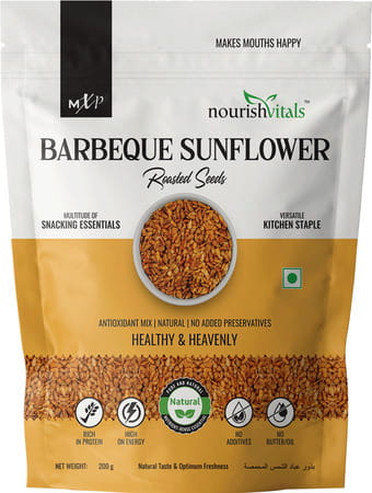 Nourishvitals Healthy Munching Combo |Super Seeds Mix+ Barbeque Sunflower Roasted Seed (200gm Each)