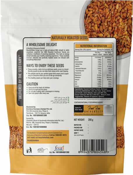 Nourishvitals Healthy Munching Combo |Super Seeds Mix+ Barbeque Sunflower Roasted Seed (200Gm Each)