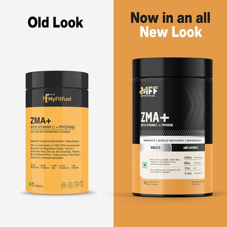 Myfitfuel Zma+ (Zinc | Magnesium | Vitamin B6 | Vitamin C & Piperine 95%) | 180 Tablets