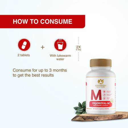 Maharishi Ayurveda Vigoroyal M - A Potent Formulation For Vigor And Vitality|60 Tablets|Pack Of 1