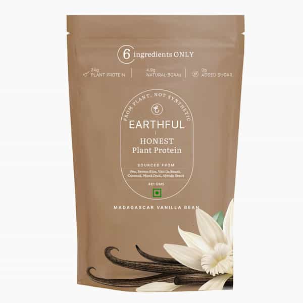 Earthful Plant Protein For Stamina-Madagascar Vanilla - Large Pack | 481 Grams