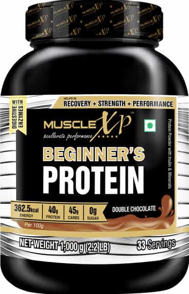 Musclexp Beginner's Protein With Digestive Enzymes (With Whey Protein) Double Chocolate 1Kg (2.2Lb)