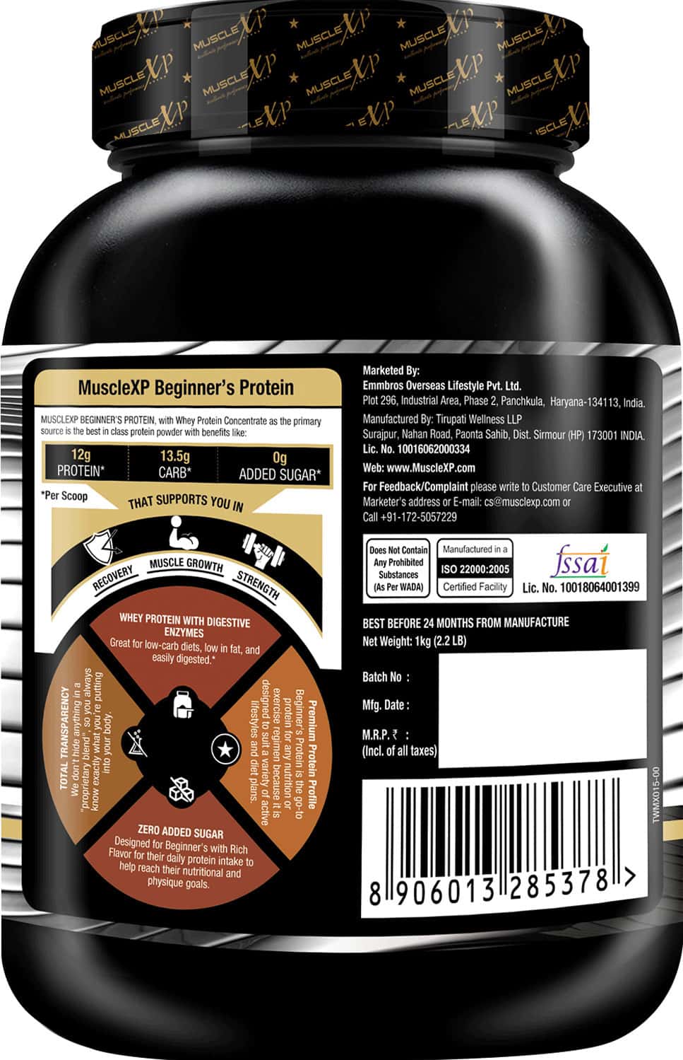 Buy MUSCLEXP BEGINNER'S PROTEIN WITH DIGESTIVE ENZYMES (WITH WHEY