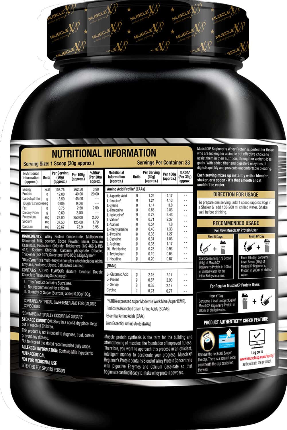 Buy MUSCLEXP BEGINNER'S PROTEIN WITH DIGESTIVE ENZYMES (WITH WHEY