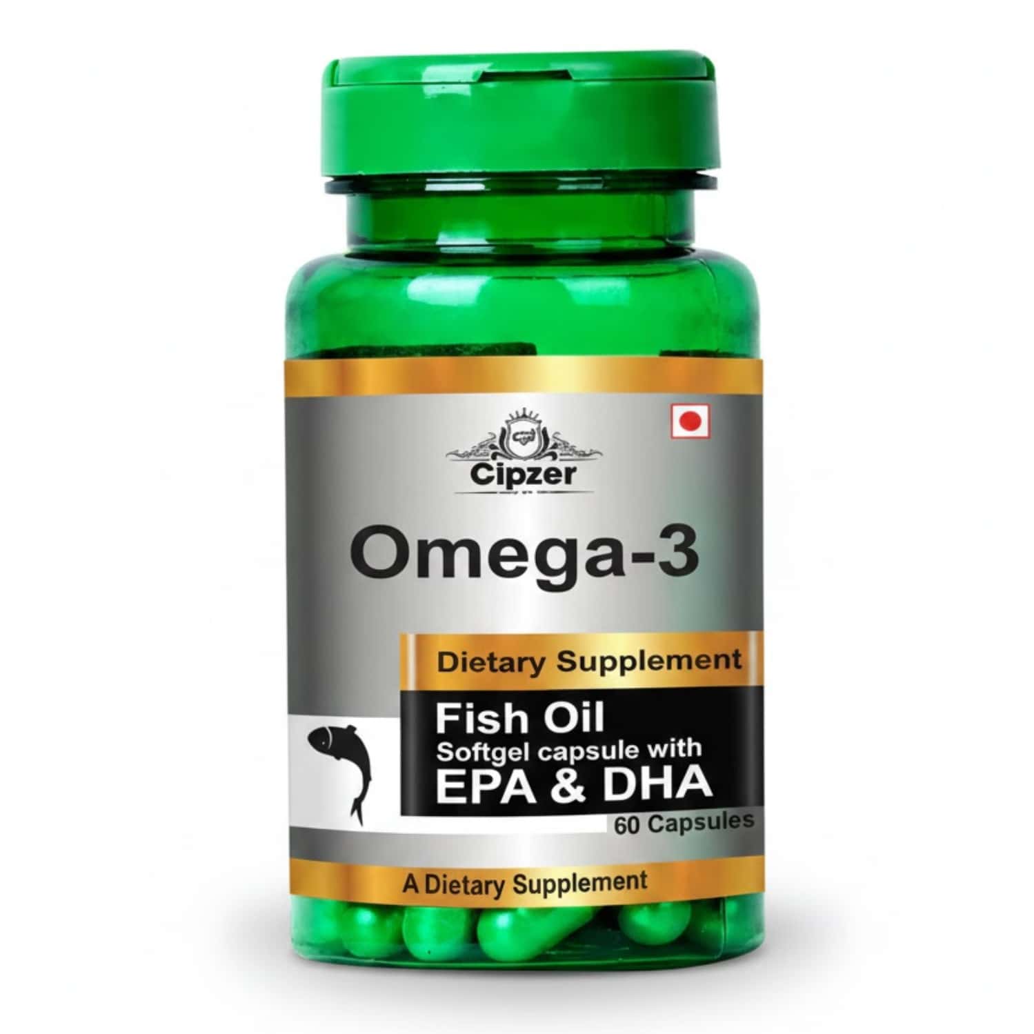 Cipzer Omega-3 Fish Oil Softgel60 Capsules | Supports Heart Health| Energy & Healthy Weight