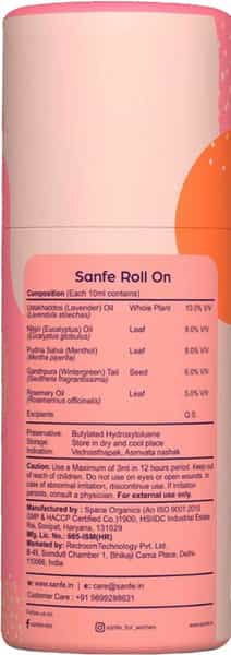 Sanfe Feminine Cramp Relief Roll On Box Of 20 Ml (Pack Of 2)