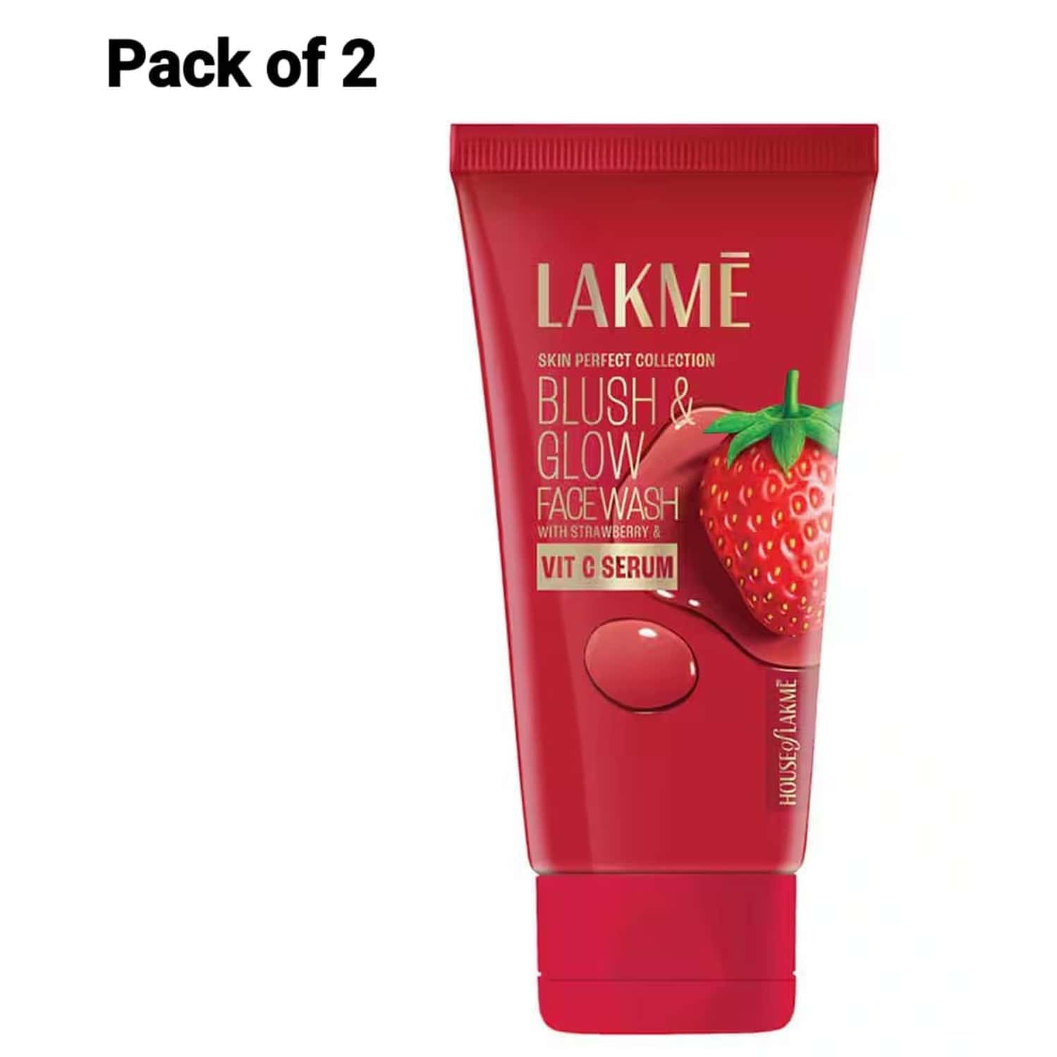 Lak-me Blush And Glow Hydrating Strawberry Facewash With Vitamin C Serum 100 Gms (pack Of 2)