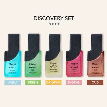 Ossa Magnet Discovery Set Edp | Aqua | Fresh | Floral | Oud & Original | Perfume Gift Set 5 X 75ml