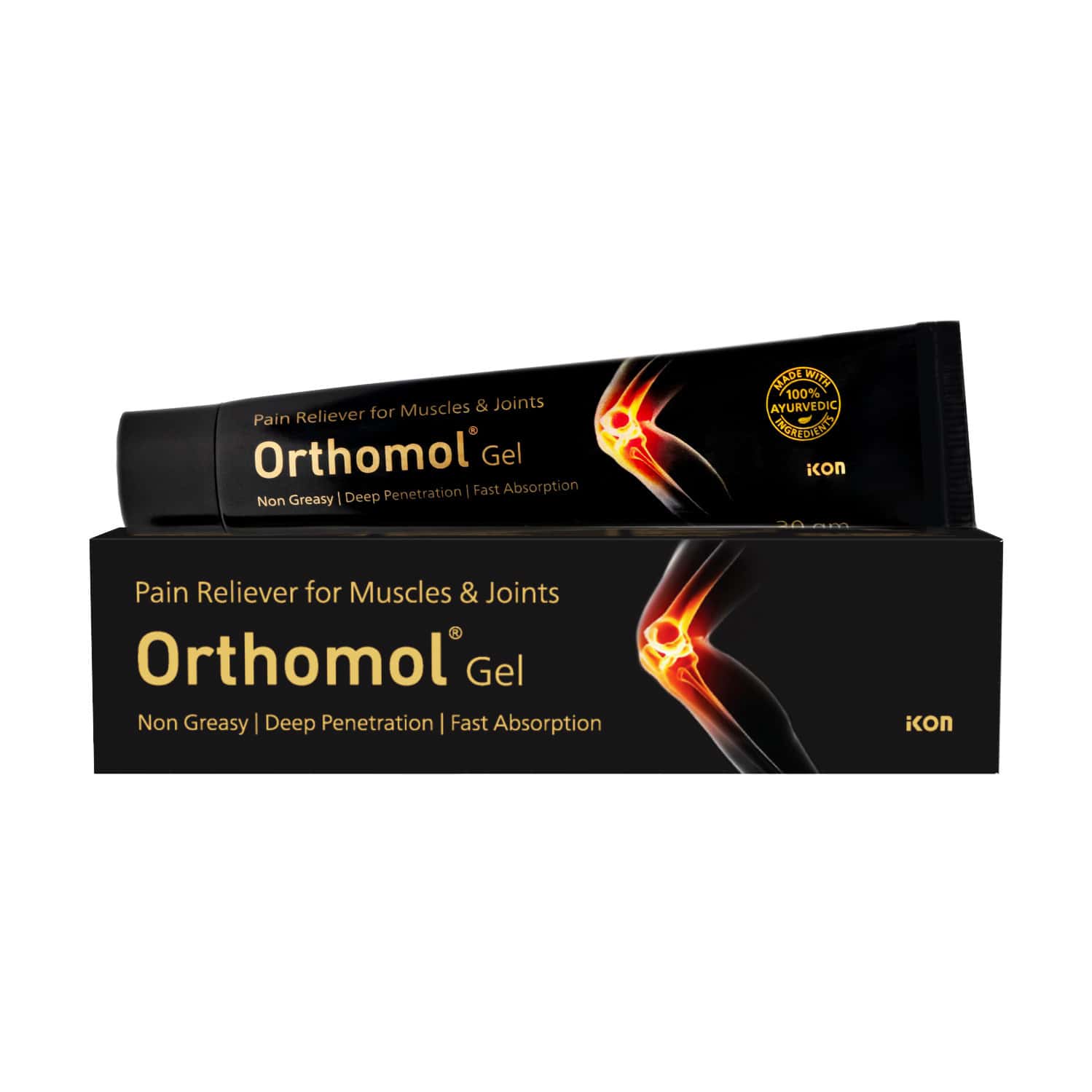 Orthomol Ayurvedic Pain Relief Gel 30 Gm | For Joint| Knee| Back Pain & Muscular Pain (pack Of 2)