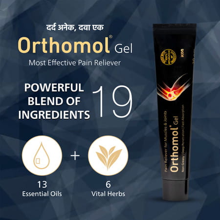 Orthomol Ayurvedic Pain Relief Gel 30 Gm | For Joint| Knee| Back Pain & Muscular Pain (Pack Of 2)