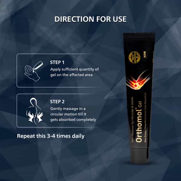 Orthomol Ayurvedic Pain Relief Gel 30 Gm | For Joint| Knee| Back Pain & Muscular Pain (Pack Of 2)