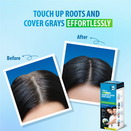 Nisha Quick Hair Color | 5 Minutes Shampoo Hair Colour Original Black 180ml | 5 Weeks Long Lasting