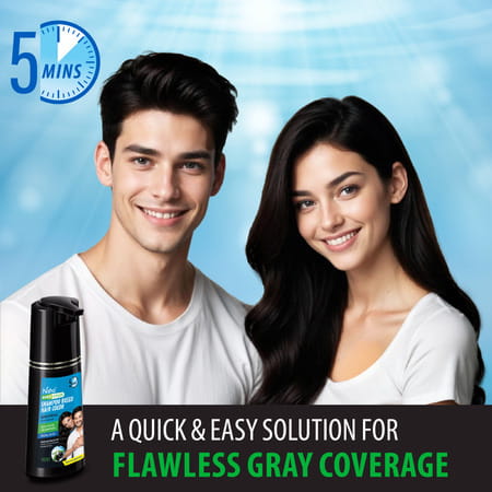 Nisha Quick Hair Color | 5 Minutes Shampoo Hair Colour Original Black 180ml | 5 Weeks Long Lasting
