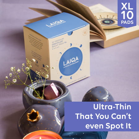 Laiqa Premium Sanitary Pads Xl Cosyfluff Night (10)