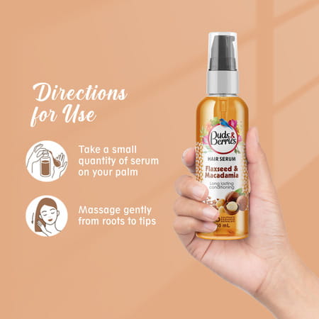 Buds & Berries Conditioning Hair Serum With Flaxseed And Macadamia | Conditioned Hair (100 Ml)
