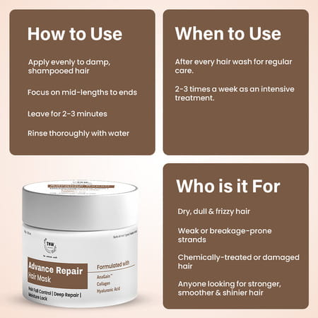 Tnw The Natural Wash Advance Repair Hair Mask | Hair Fall Control & Deep Repair 100 Gm