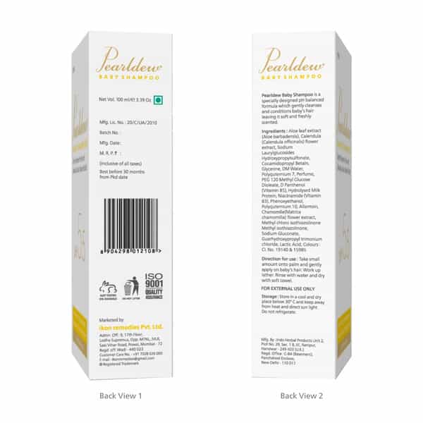 Pearldew Baby Shampoo 100 Ml | Calendula | Paraben & Sulphate Free (Pack Of 2)