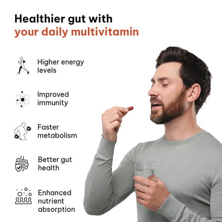 Hk Vitals Multivitamin With Probiotics (120 Tablets) | For Men And Women