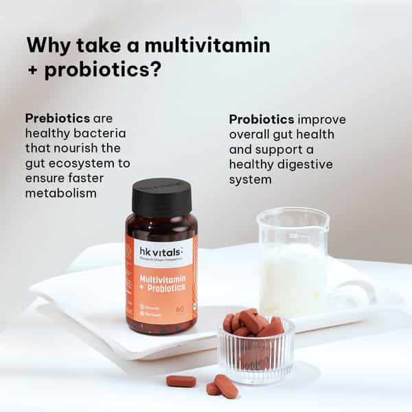 Hk Vitals Multivitamin With Probiotics (120 Tablets) | For Men And Women