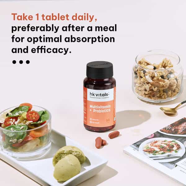 Hk Vitals Multivitamin With Probiotics (120 Tablets) | For Men And Women