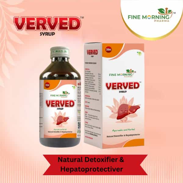 Fine Morning Pharma Verved Ayurvedic Liver Tonic Syrup - Liver Health & Fat Metabolism - 200Ml