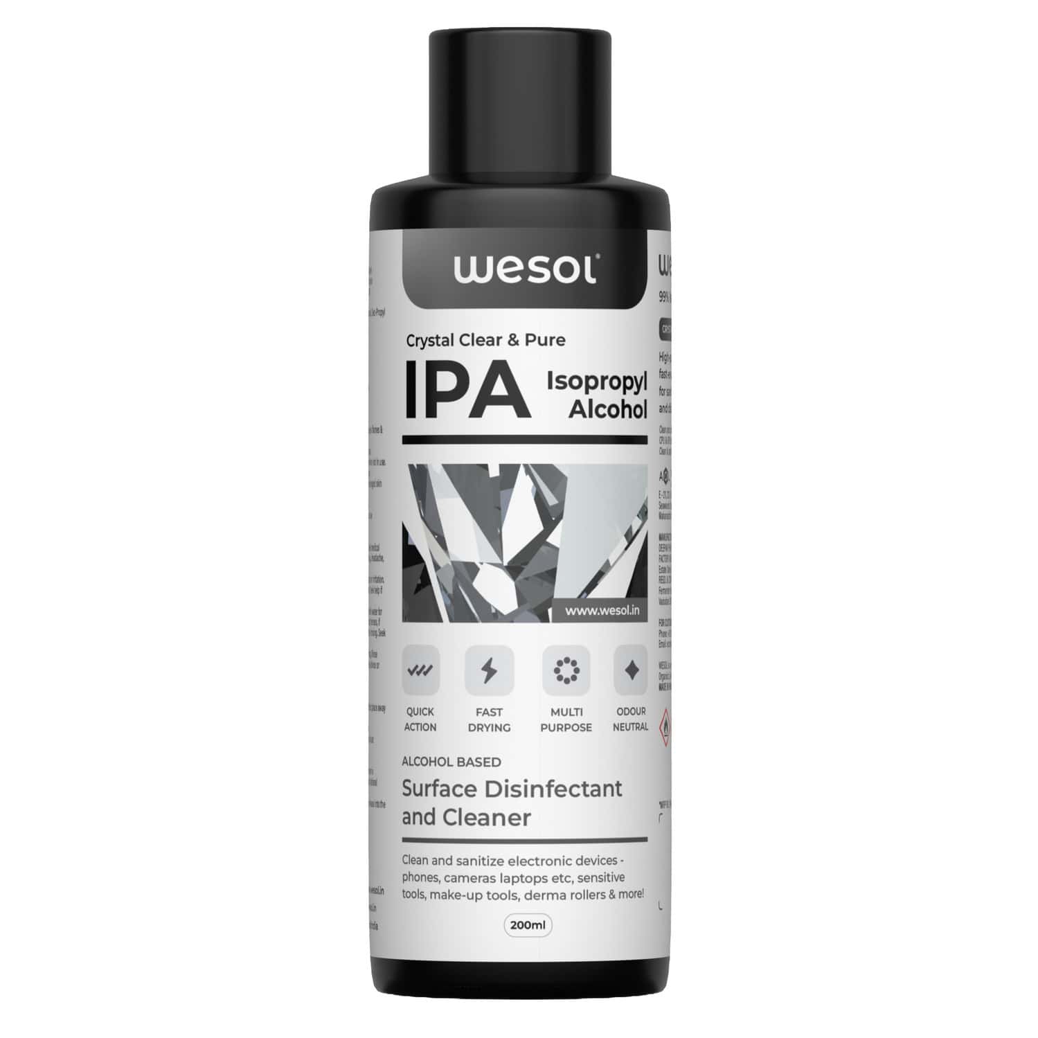 Wesol Ipa Isopropyl Alcohol 99.9% Electronics Cleaner Spray 200 Ml