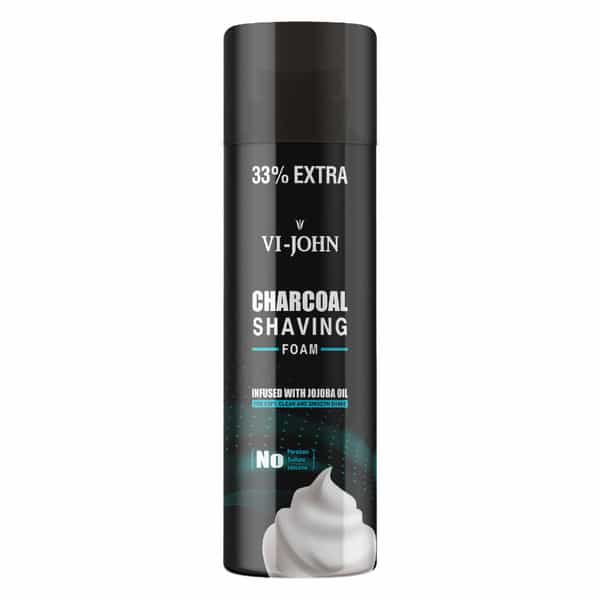Vi-John Charcoal Shaving Foam Infused With Jojoba Oil Free From Parabeen | Sulfate & Silicone 300G