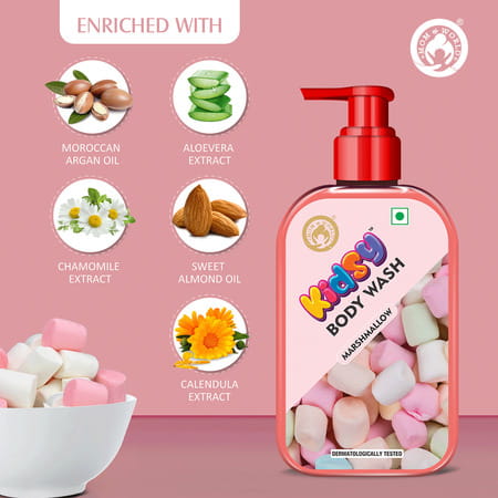 Mom & World Kidsy Marshmallow Body Wash No Tears No Sls For Kids Ph Balanced 240 Ml