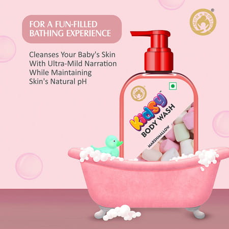 Mom & World Kidsy Marshmallow Body Wash No Tears No Sls For Kids Ph Balanced 240 Ml