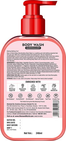 Mom & World Kidsy Marshmallow Body Wash No Tears No Sls For Kids Ph Balanced 240 Ml