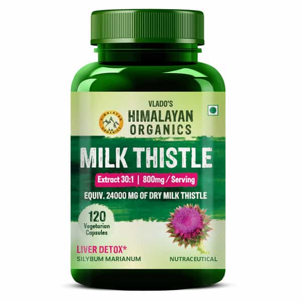 Vlado's Himalayan Organics Milk Thistle Extract Silymarin 800Mg/Serve-120 Veg Capsules