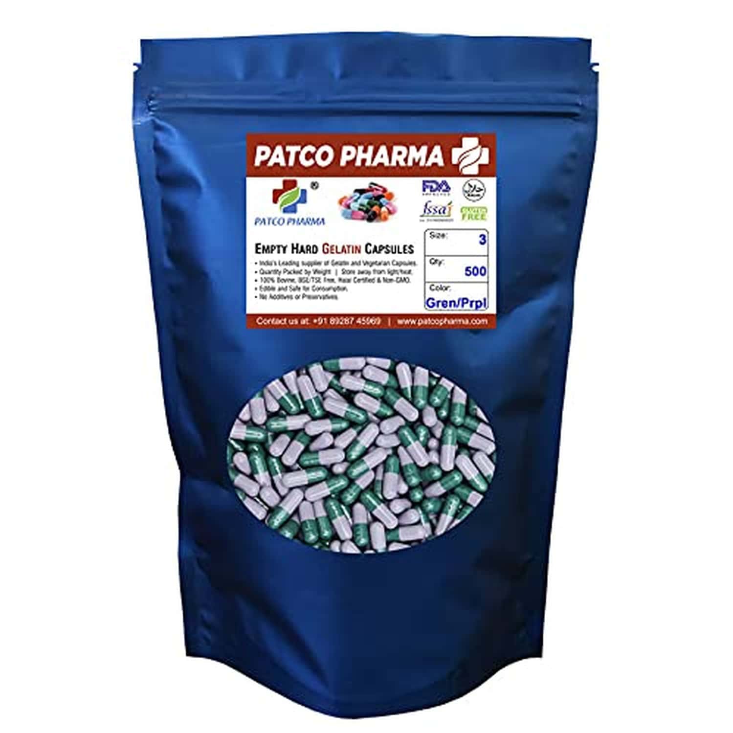 Pure Capsules® Size 0 Green Empty Gelatine Capsule For Self Fill, DIY Capsule Size 0 - View #4