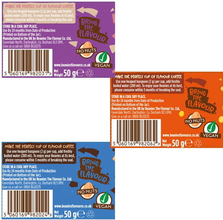 Beanies Flavoured Coffee|Double Chocolate 50g Creamy Caramel 50g Nutty Hazelnut 50g|Pack Of 3