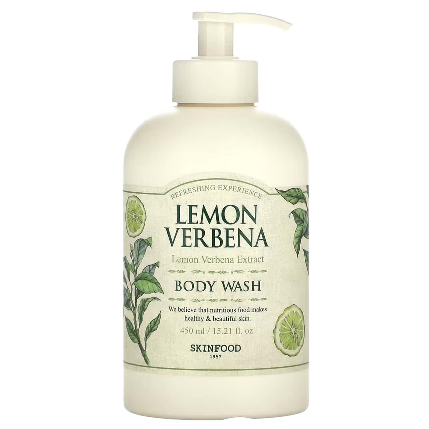 Skinfood Lemon Verbena Body Wash - Nourishing | Antioxidant - Rich - Revitalizing - 450 Ml