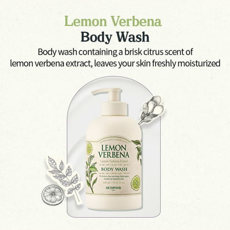 Skinfood Lemon Verbena Body Wash - Nourishing | Antioxidant - Rich - Revitalizing - 450 Ml