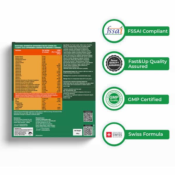 Fast&Up Daily Protein |15G Plant Protein | Fulfils Daily Protein Requirement - Creamy Vanilla