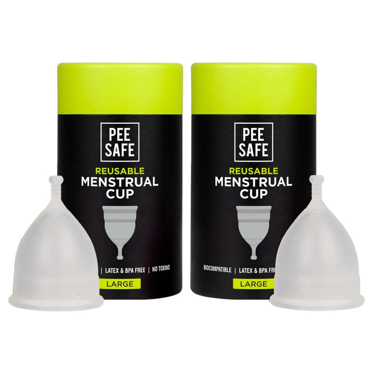Pee Safe Large Reusable Menstrual Cup (Pack Of 2)